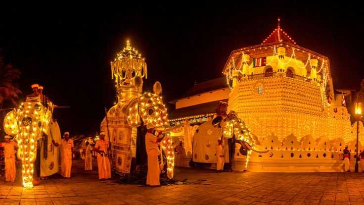 Kandy Esala Perahera procession in August